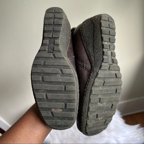 DPN Collection brown fur lined wedge boots shoes 10M - Picture 6 of 14